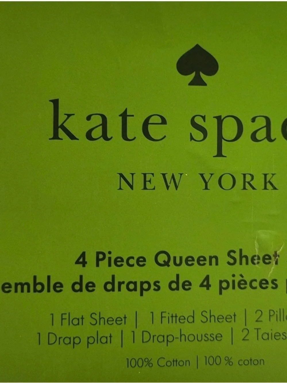 NEW 4pc Kate Spade Queen Sheet Set RASPBERRIES 100% Cotton Percale Flat Fitted